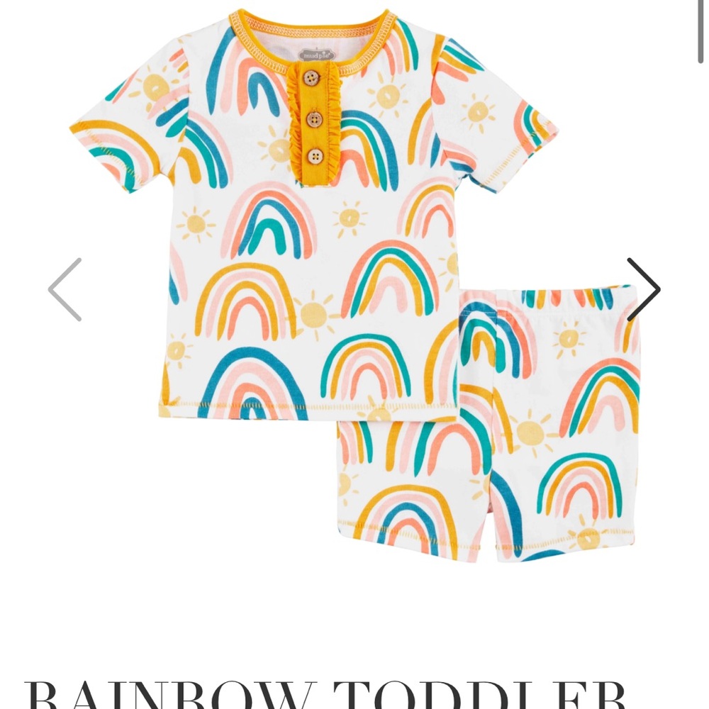Mud Pie Rainbow pajama set